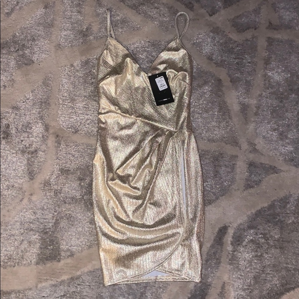 Gold fashion nova dress